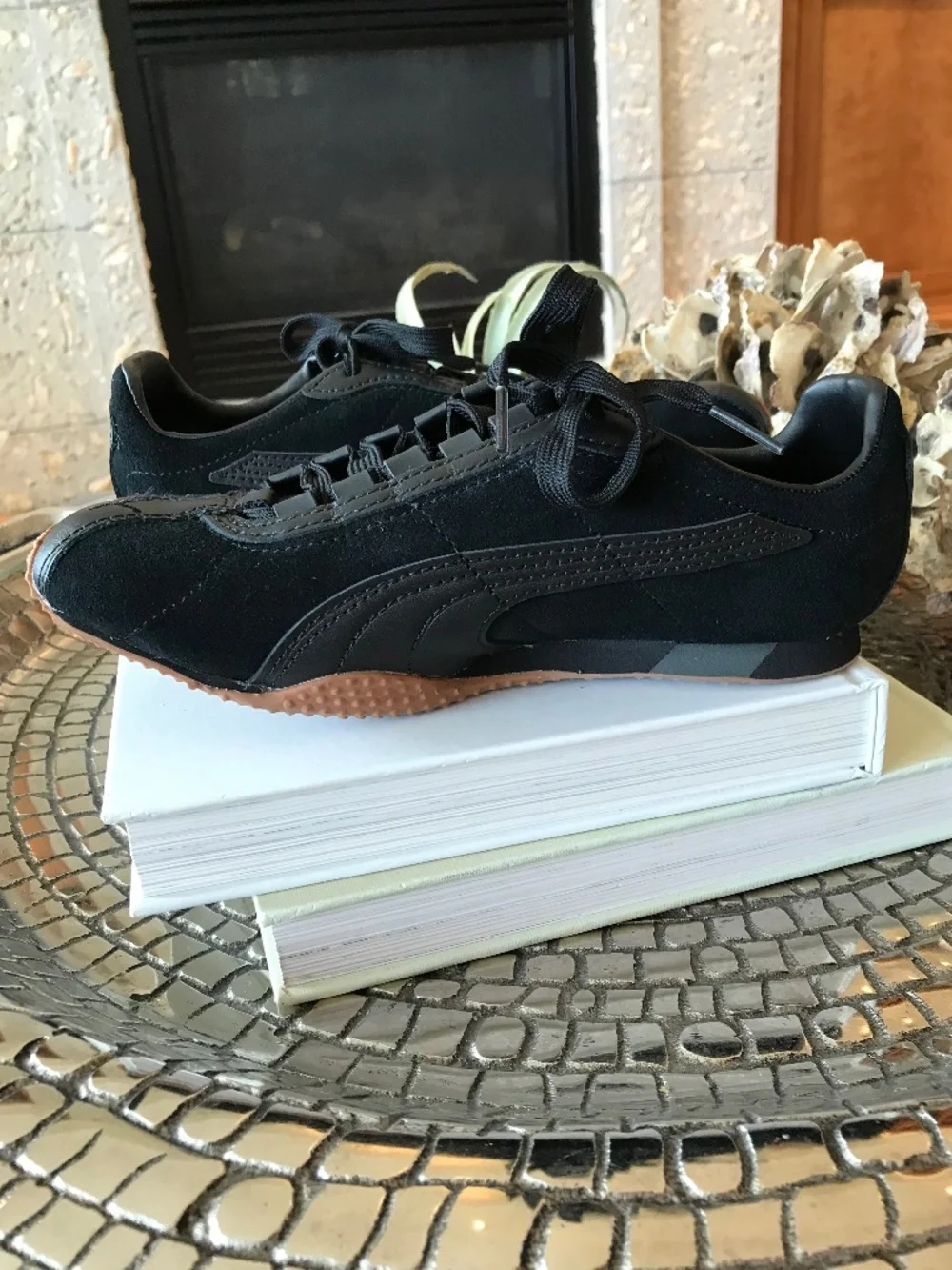 PUMA H-STREET PREMIUM BLACK-SHADOW GRAY-GUM LOW PROFILE Y2K RETRO SNEAKERS NWOT